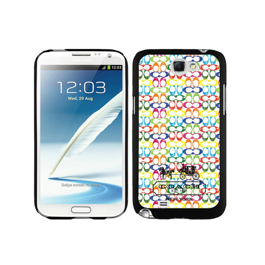 Coach Logo Multicolor Samsung Note 2 Cases DTC - Click Image to Close